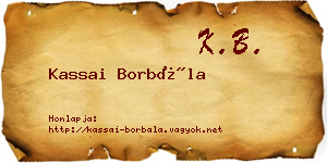 Kassai Borbála névjegykártya