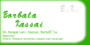 borbala kassai business card